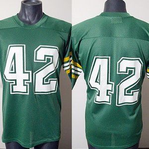 Vintage 80s AK Athletic Knit # 42 Football Jersey L /Large Mens Green Bay Colors